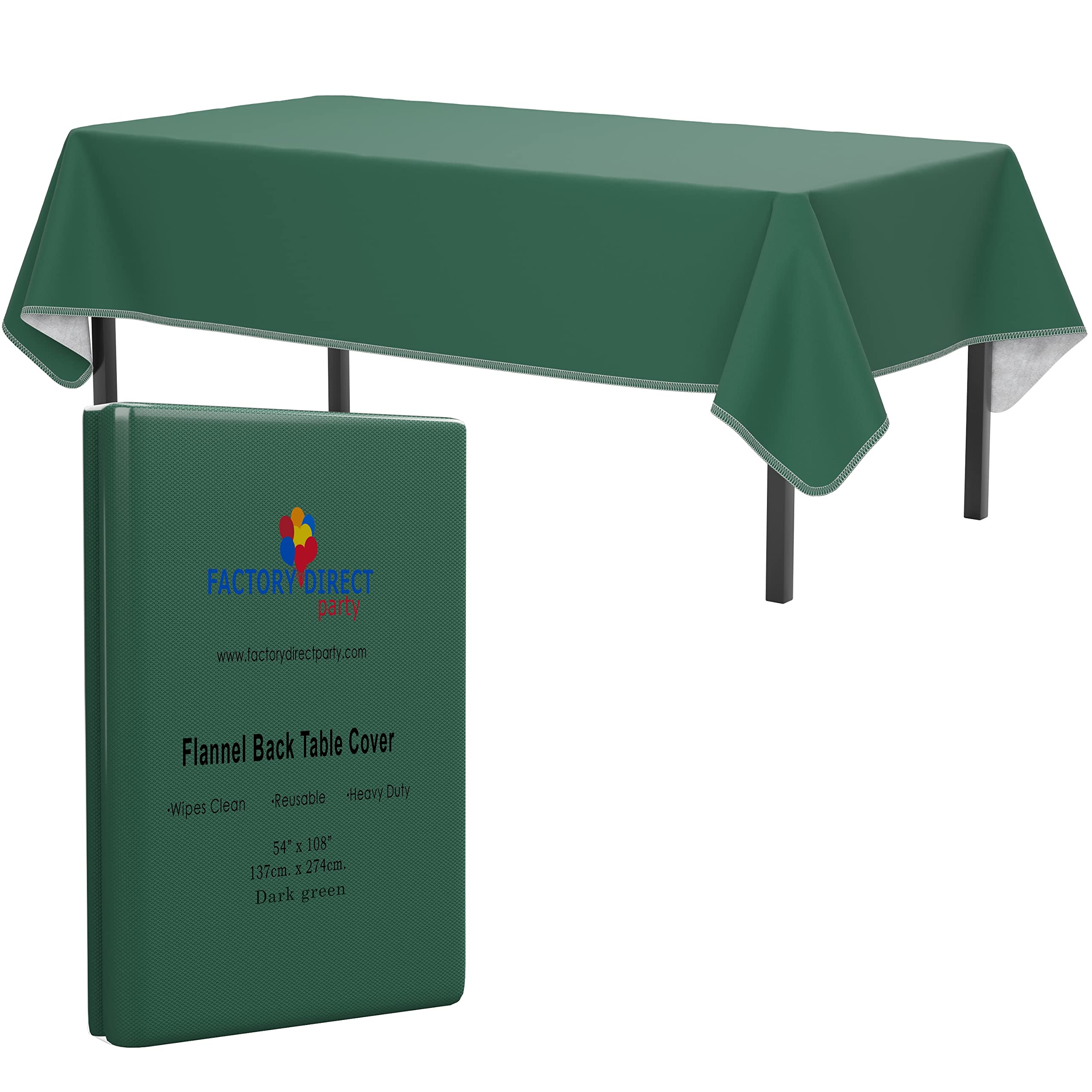 Amazon.com: Exquisite Dark Green Vinyl Tablecloths - 54 in. x 108